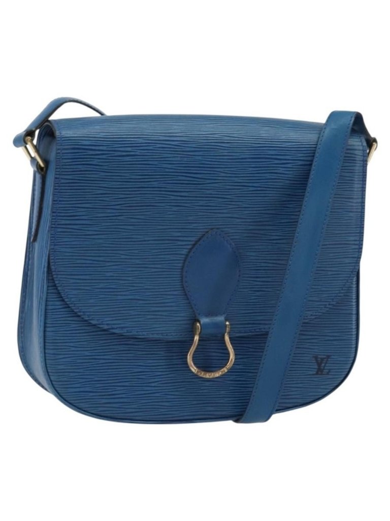 Authentic Louis Vuitton Epi Saint Cloud Gm Shoulder Bag Toledo Blue M52195 Lv